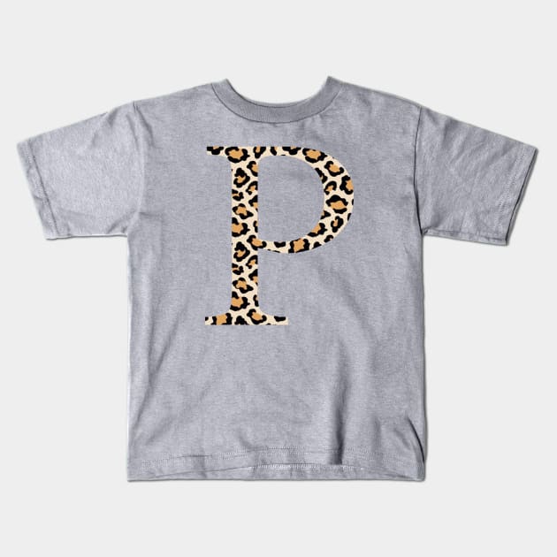 Rho Cheetah Letter Kids T-Shirt by AdventureFinder